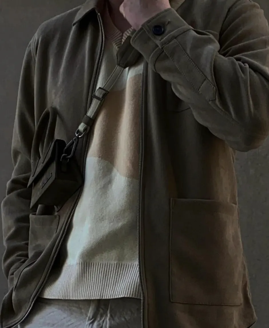 miesten paitatakki, RICKARD VEGAN SUEDE OVERSHIRT>Human Scales Outlet