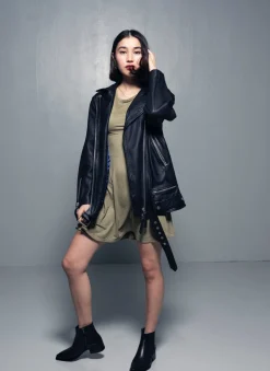 Unisex Oversize Nahkatakki, EMELIE LEATHERJACKET>Human Scales Best