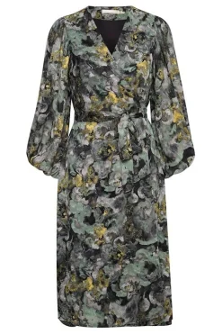 mekko, BASIRA WRAP DRESS Beige Kuosi>Inwear Best