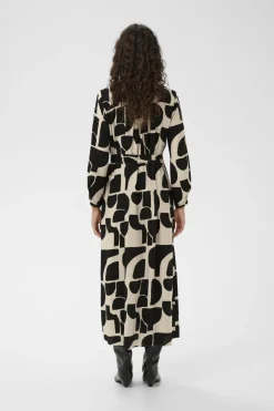 mekko LYNNIW Belted Dress, musta kuosillinen>Inwear Hot
