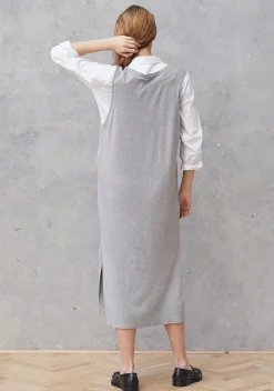 Naisten Neulemekko, RUBI LONG WAISTCOAT Vaaleanharmaa>Isay Best