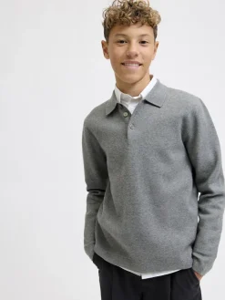 lasten neulepusero JPRBLABRADFORT KNIT POLO LN JNR,><noscript><img width=