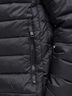 miesten takki JJEBRADLEY LIGHT PUFFER HOOD NOOS, musta><noscript><img width=