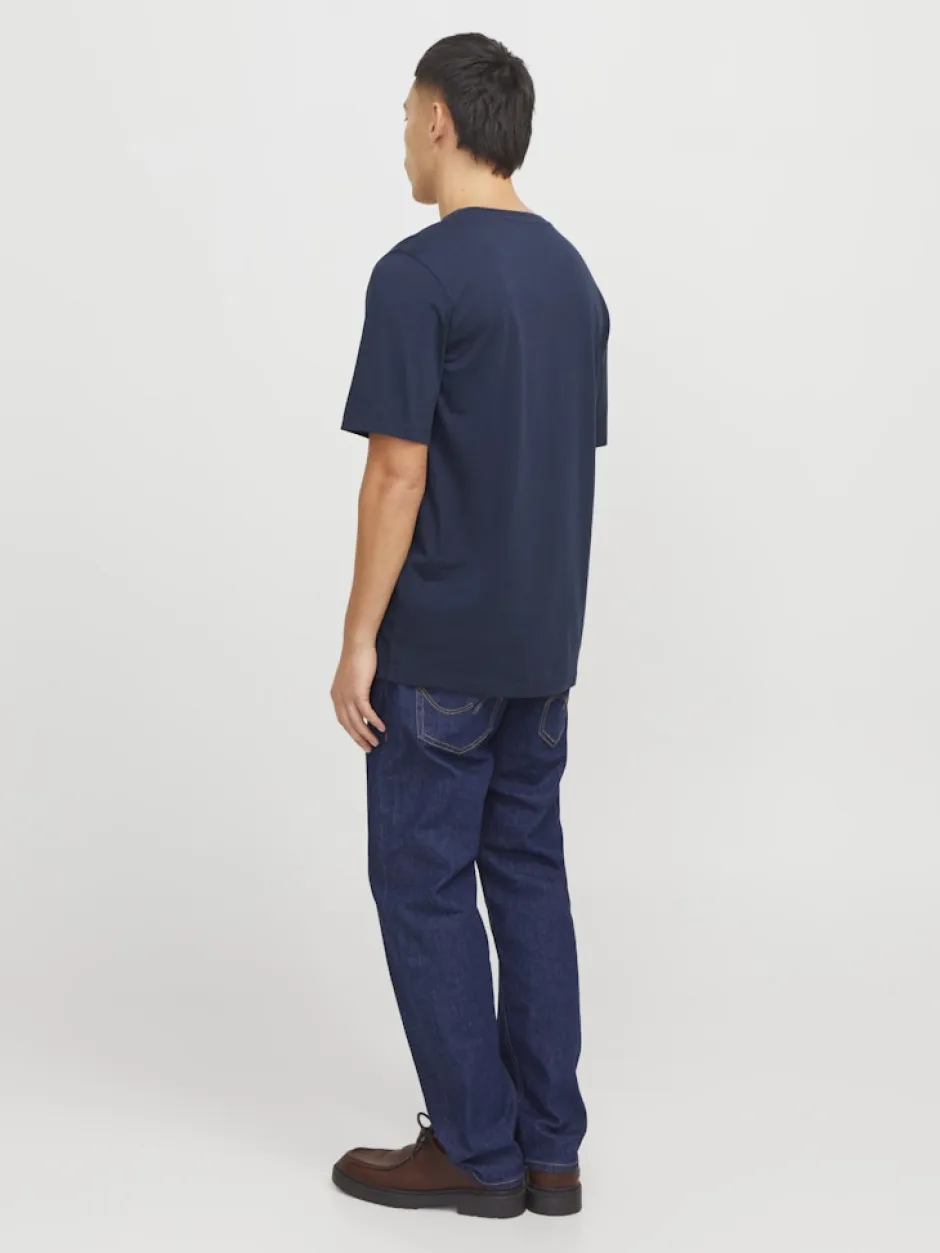 miesten t-paita, JJELOGO TEE SS O-NECK 2 COL SS25 SN>Jack and Jones Hot