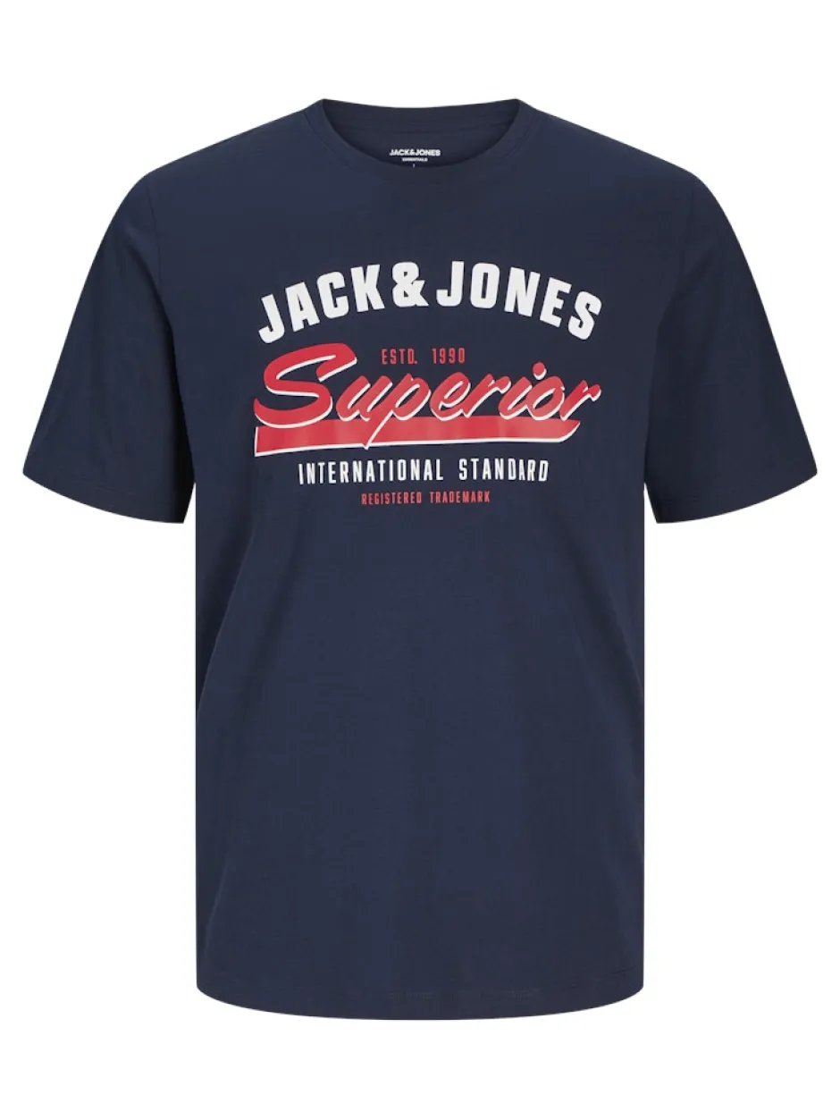 miesten t-paita, JJELOGO TEE SS O-NECK 2 COL SS25 SN>Jack and Jones Hot