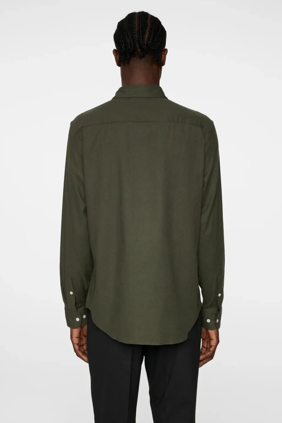 Miesten Flanellipaita, LIGHT FLANNEL SLIM SHIRT Armeijanvihreä>J.Lindeberg Online