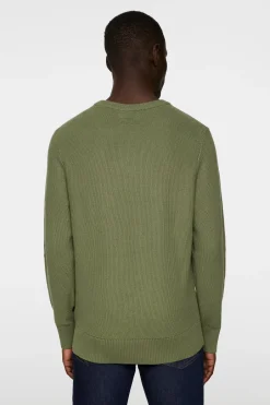 miesten neule, ARTHUR KNIT ORG COTTON Armeijanvihreä>J.Lindeberg Hot