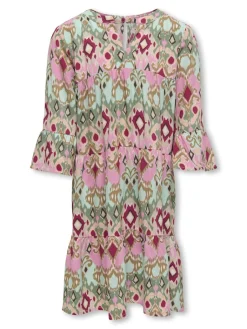 lasten mekko, KOGGLOW LIFE ALBERTE 3/4 DRESS AOP>Kids Only Clearance