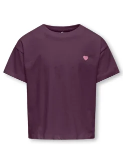 lasten t-paita, KOGMAIKEN LIFE CROPHEART SS TOP>Kids Only Hot