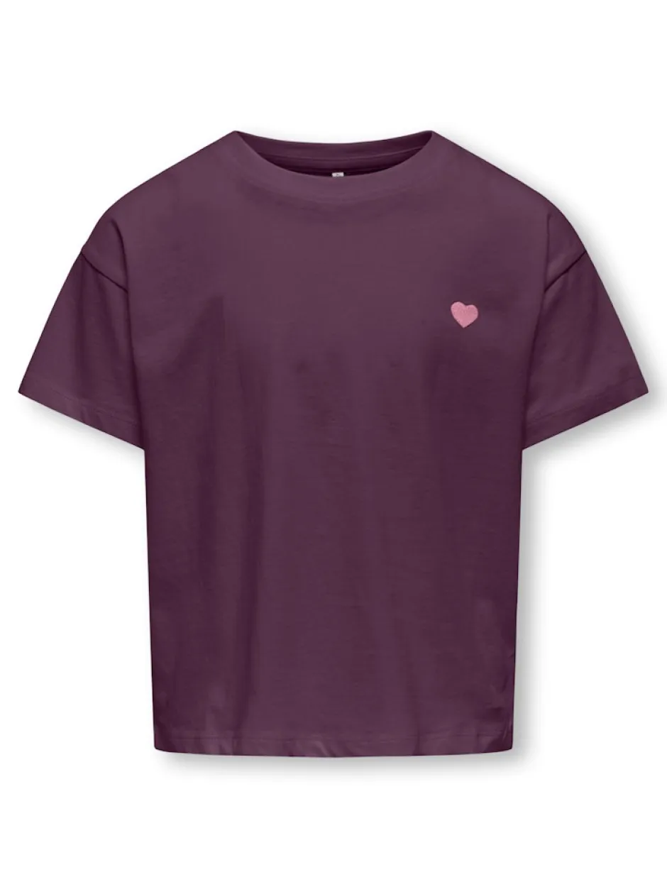 lasten t-paita, KOGMAIKEN LIFE CROPHEART SS TOP>Kids Only Hot