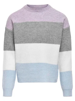 Tyttöjen Raidallinen Neulepusero, KOGSANDY LS STRIPE PULLOVER Raidallinen Liila>Kids Only Best