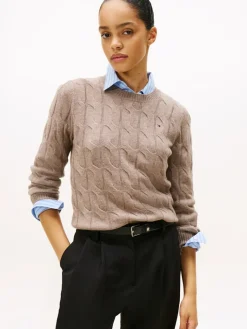 K-SOFT WOOL CABLE C-NK>Tommy Hilfiger New