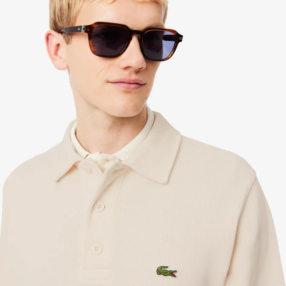 miesten collegepaita Classic Fit Polo Collar Ribbed Sweater,>Lacoste Clearance
