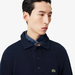 miesten collegepaita Classic Fit Polo Collar Ribbed Sweater,>Lacoste Sale