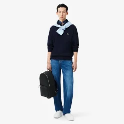 miesten collegepaita Classic Fit Polo Collar Ribbed Sweater,><noscript><img width=