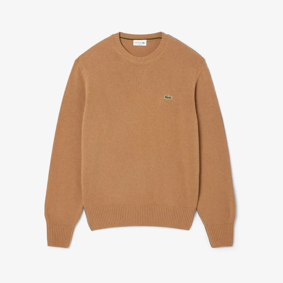 miesten neulepusero K MONOCHROME CARDED WOOL NECK SWEATER,>Lacoste Discount