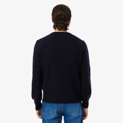 miesten neulepusero K MONOCHROME CARDED WOOL NECK SWEATER,>Lacoste Discount