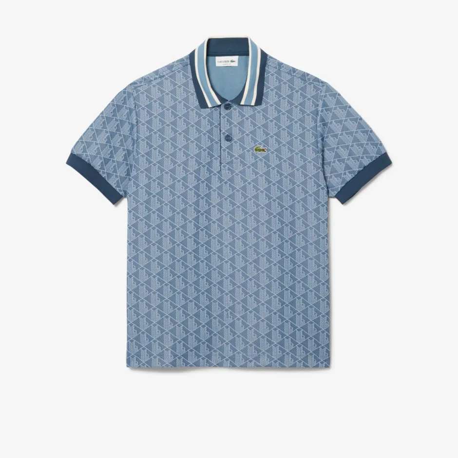 Miesten Poolopaita, CLASSIC FIT CONTRAST COLLAR MONOGRAM>Lacoste Discount