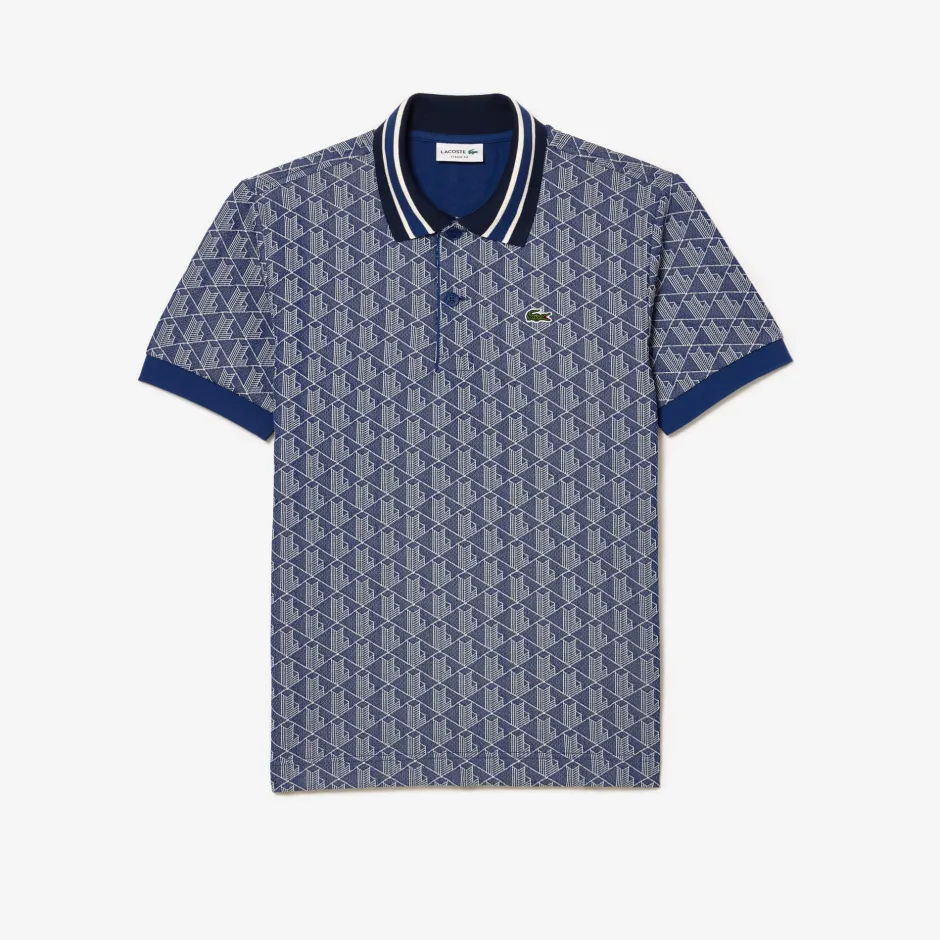 Miesten Poolopaita, CLASSIC FIT CONTRAST COLLAR MONOGRAM>Lacoste Best