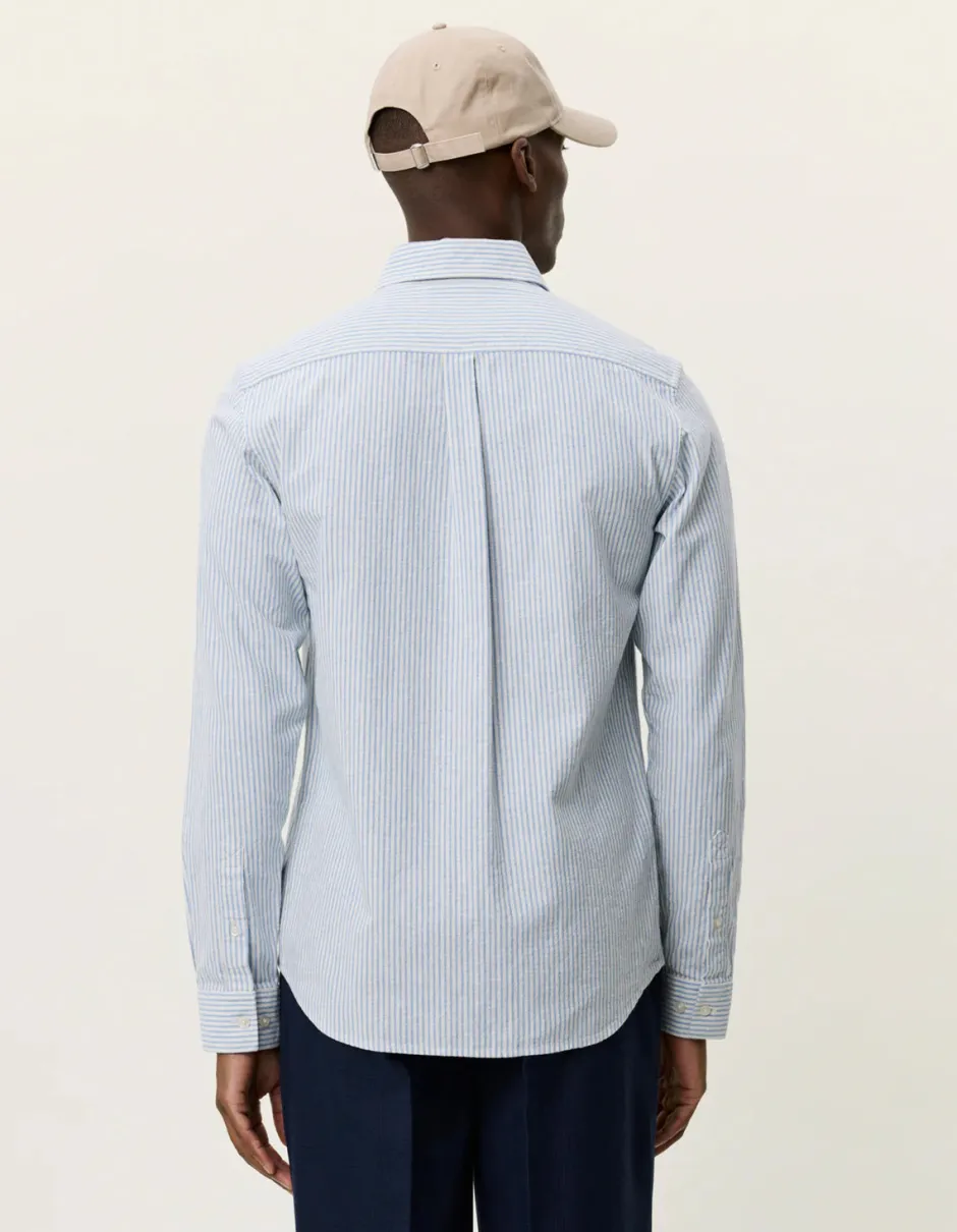 miesten kauluspaita Konrad Stripe Cotton Linen Shirt,>Les Deux