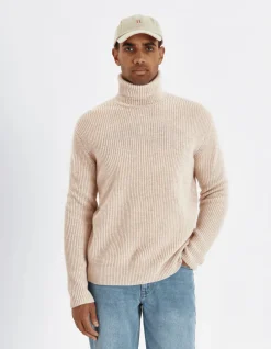 miesten neule, EDDIE WOOL RIB ROLL NECK>Les Deux Online