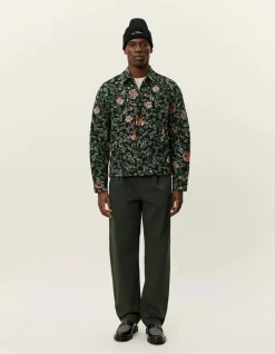 miesten paitatakki, JAIDEN FLOWER JACQUARD OVERSHIRT>Les Deux Discount