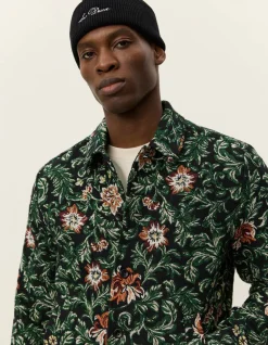 miesten paitatakki, JAIDEN FLOWER JACQUARD OVERSHIRT><noscript><img width=