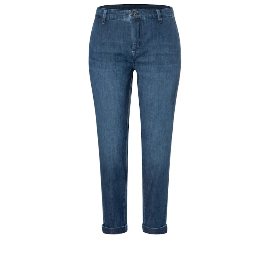 naisten farkut Chino Turn Up, sininen indigo>Mac New