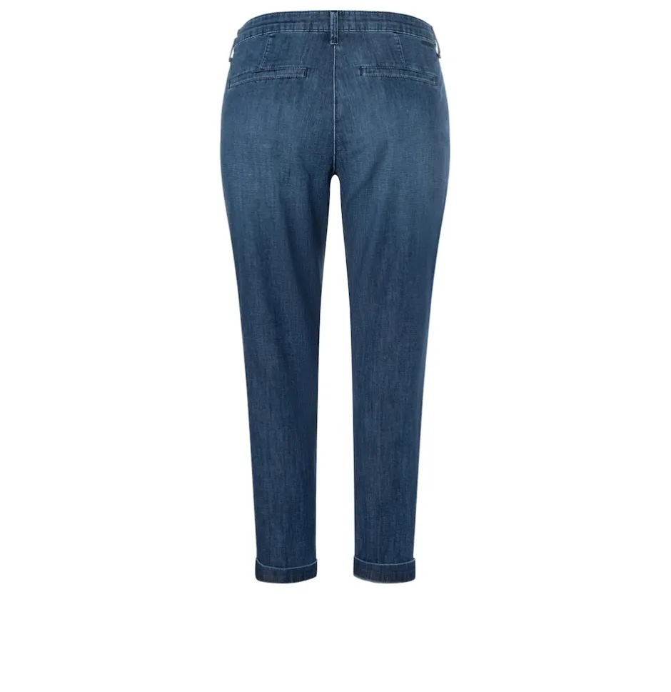 naisten farkut Chino Turn Up, sininen indigo>Mac New