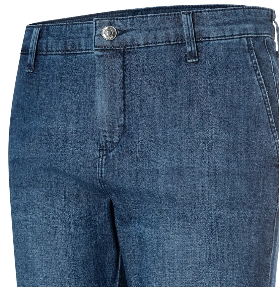 naisten farkut Chino Turn Up, sininen indigo>Mac New