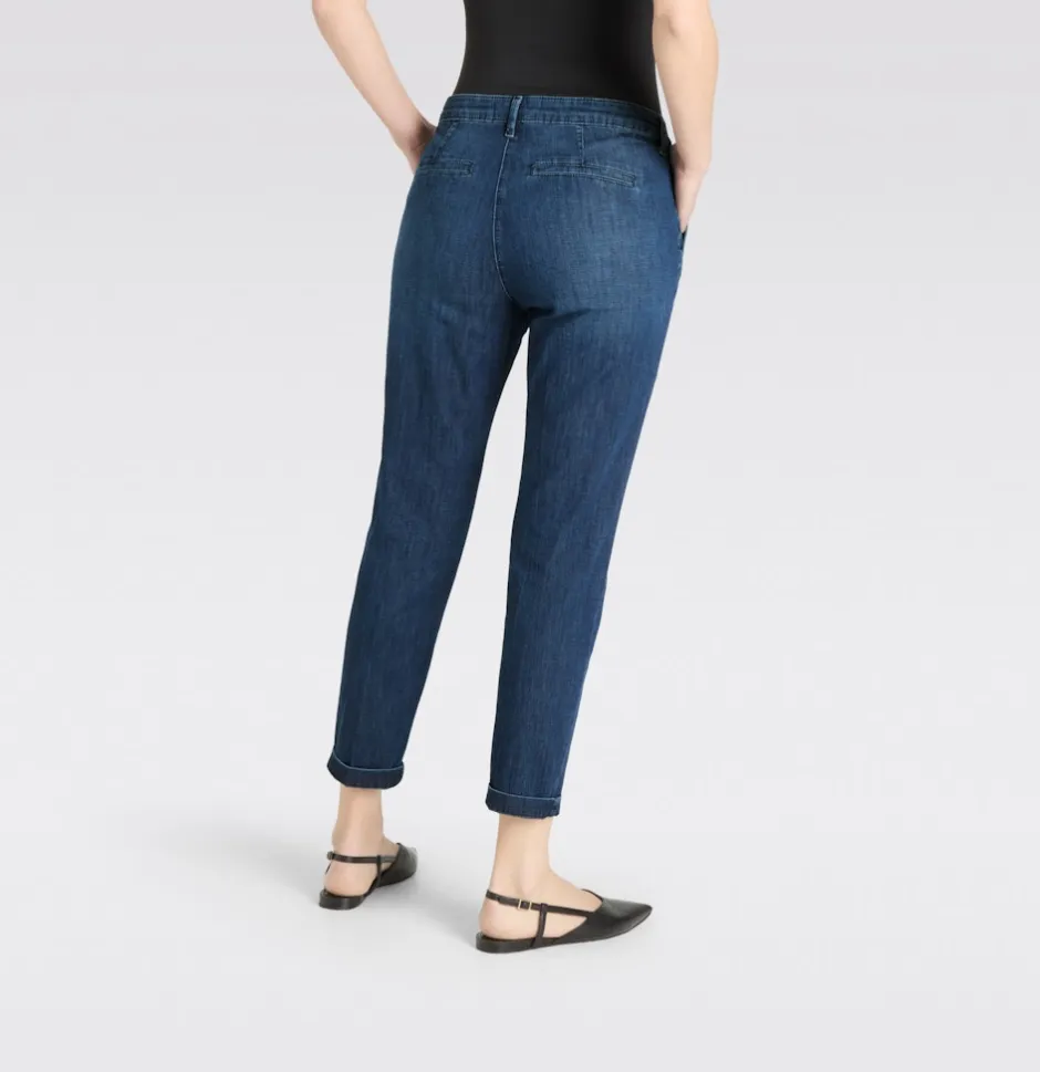 naisten farkut Chino Turn Up, sininen indigo>Mac New