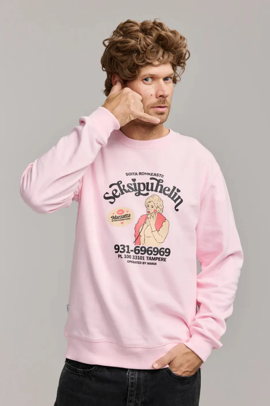 Makia collegepaita Seksipuhelin Sweatshirt,>MAKIA x KUMMELI New