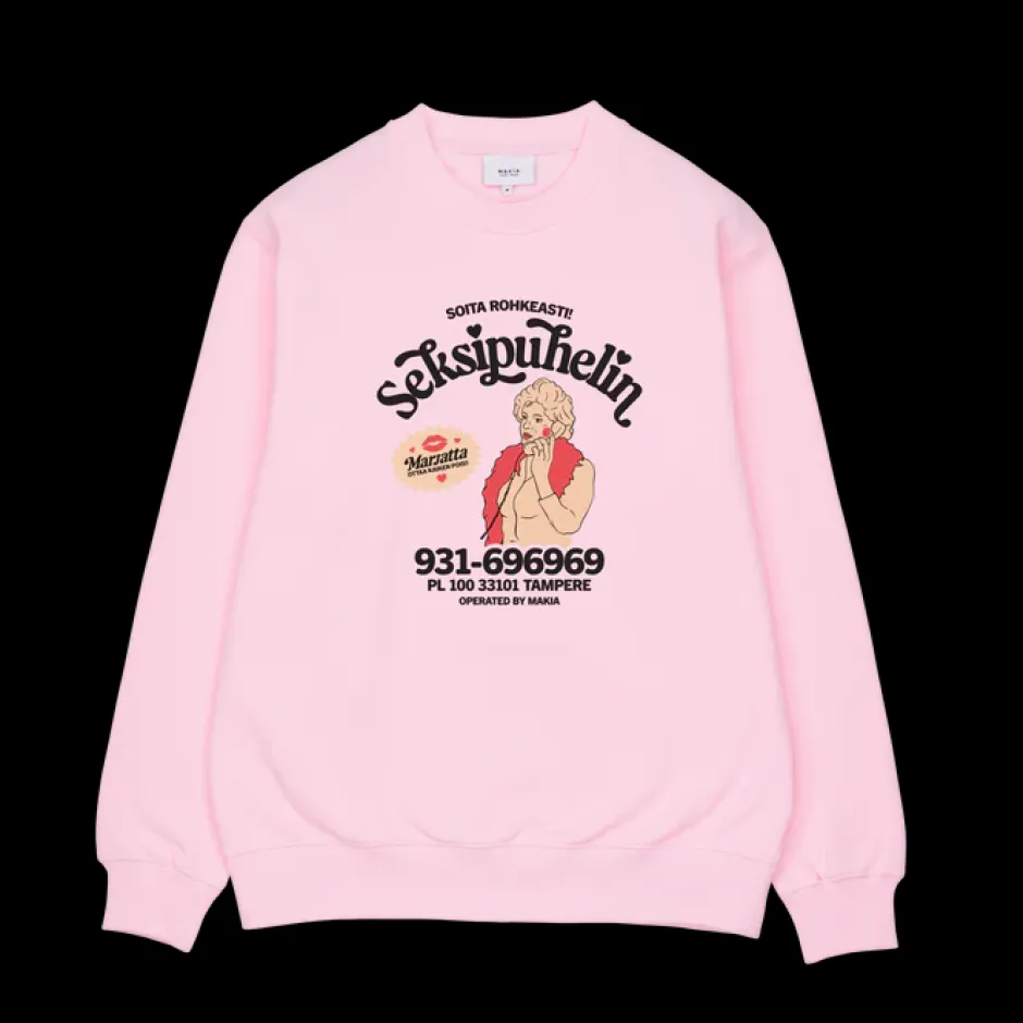 Makia collegepaita Seksipuhelin Sweatshirt,>MAKIA x KUMMELI New