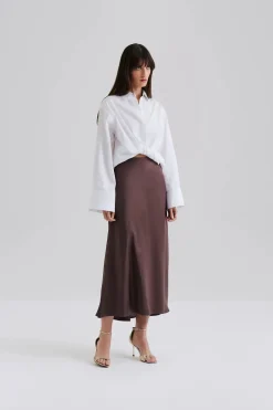 naisten hame, AUBREE SATIN MAXI SKIRT>Malina Clearance