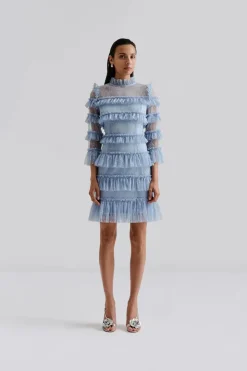 naisten mekko, CARMINE FRILL LACE MINI DRESS>Malina Online