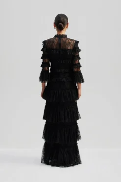 naisten mekko, CARMINE LONG SLEEVE LACE MAXI DRESS>Malina Discount