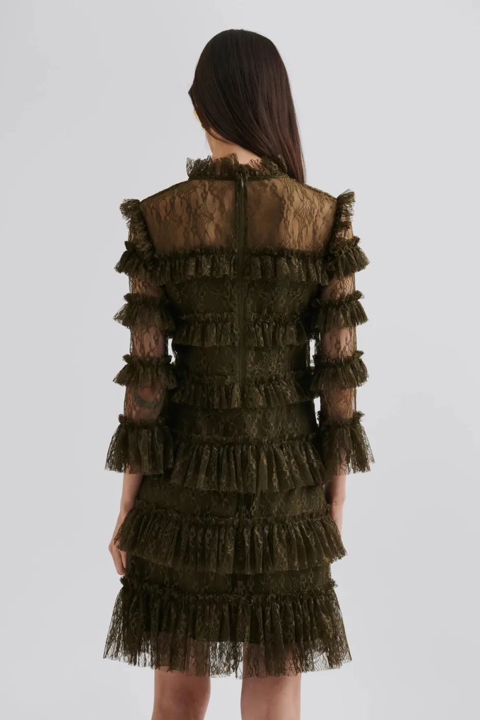 naisten mekko, CARMINE FRILL LACE MINI DRESS>Malina Discount