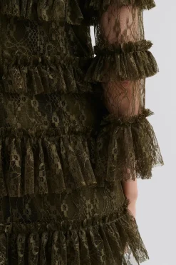 naisten mekko, CARMINE FRILL LACE MINI DRESS><noscript><img width=