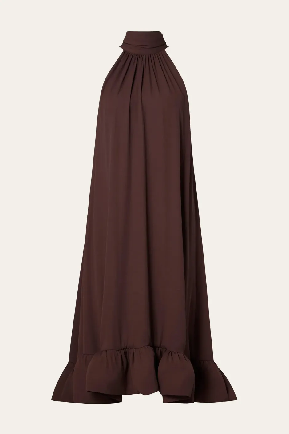 naisten mekko, SABRINA HALTERNECK RUFFLED MAXI DRESS>Malina New