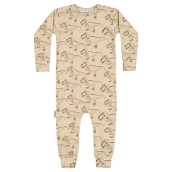 Lasten Haalaripuku, SUPER POWER CREAM ONESIE Ruskea Kuosi>Metsola