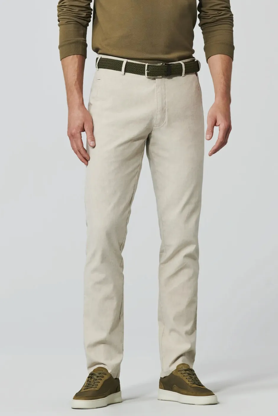miesten housut, BONN LINEN COTTON TROUSER>Meyer Best
