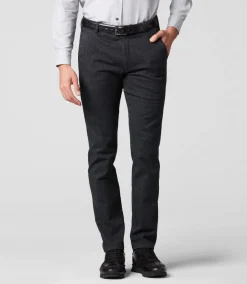 miesten puuvillahousut, BONN 5585 HERRINGBONE Harmaa Kuosi>Meyer New