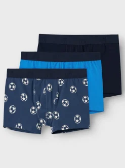 Lasten Bokserit 3-Pack, NKMBOXER 3P DARK DENIM FOOTBALL NOOS>Name It Outlet