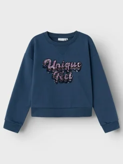 lasten college, NKFLASANNE LS LOOSE SHORT SWEAT>Name It New