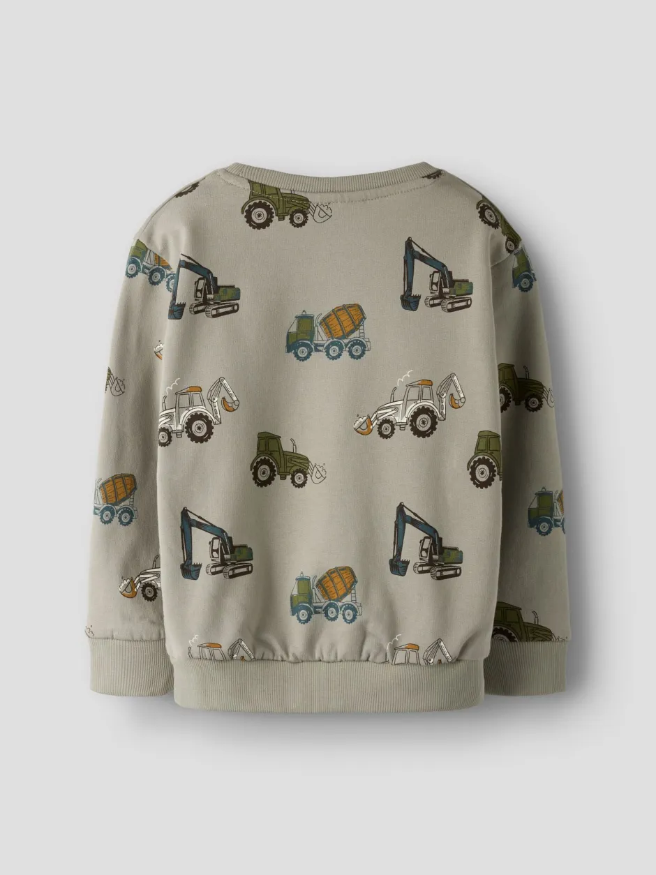 lasten collegepaita, NMMBasil NMMBASIL LS NREG SWE BRU, kuosi vihreä>Name It Best