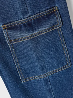 lasten farkut, NKFROSE HW WIDE CARGO JEANS Indigo><noscript><img width=
