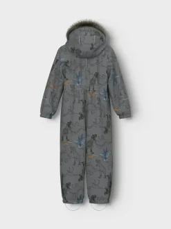 Lasten Haalari, NMMSNOW10 SUIT NOOS Harmaa Kuosi>Name It Best