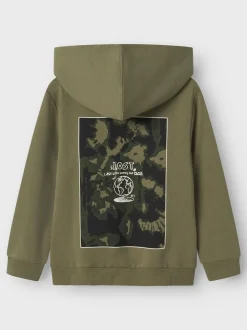 Lasten Huppari, NKMBANDO LS LOOSE SWEAT Armeijanvihreä>Name It