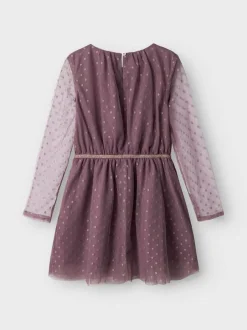 lasten mekko, NKFVABOS LS DRESS Liila>Name It Best