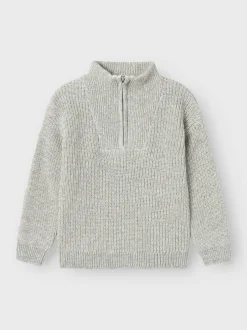 Lasten Neulepusero, NMMSAFALLE LS KNIT Vaaleanharmaa>Name It Online